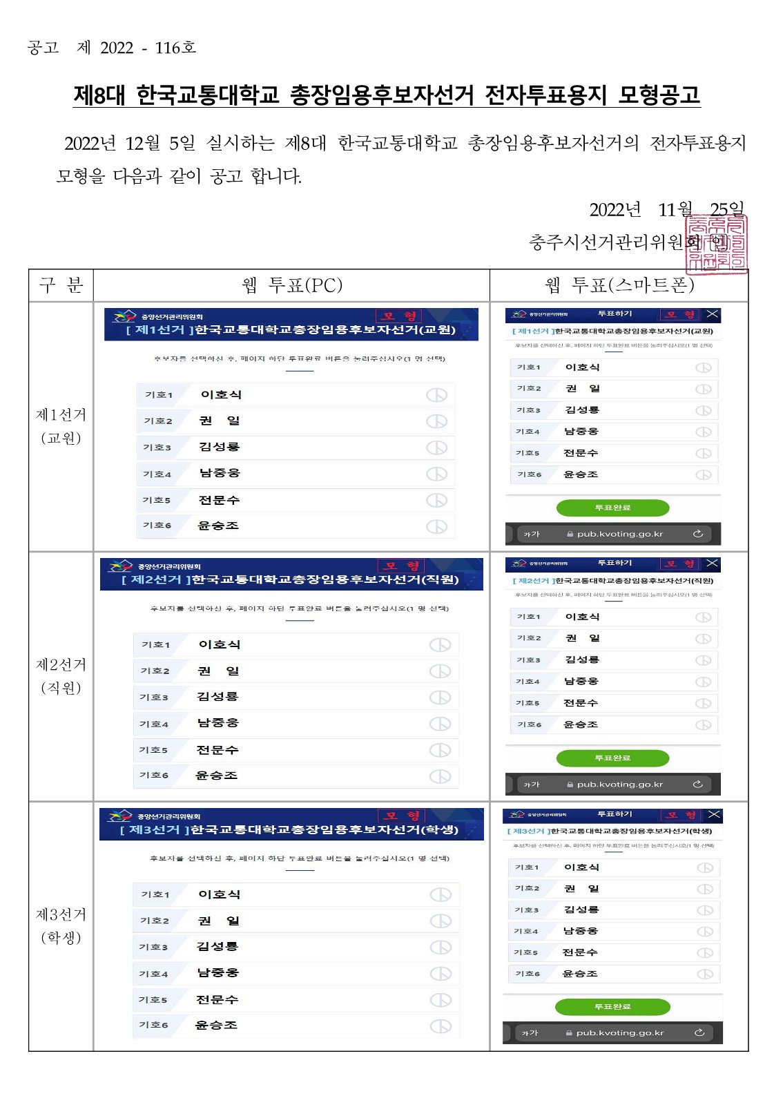 전자투표용지모형